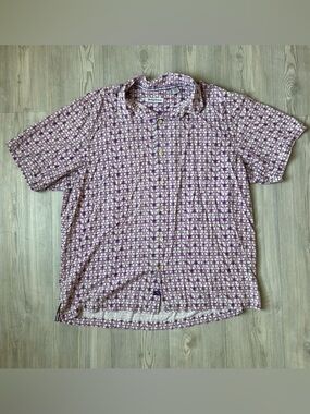 Tommy Bahama Purple Geometric Short-Sleeve Button-Down Shirt